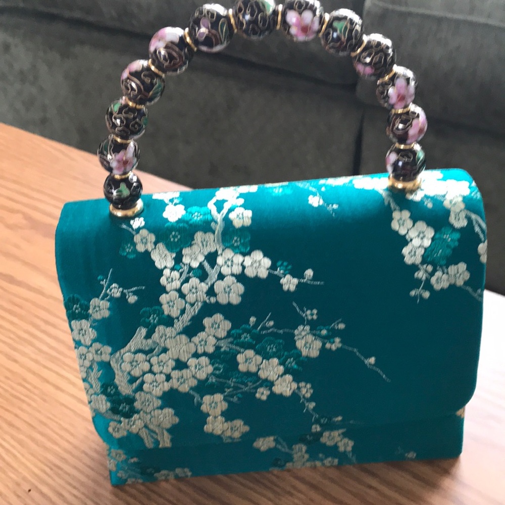 Vintage style cherry blossom handbag